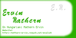 ervin mathern business card